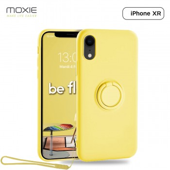 Moxie Coque iPhone XR [BeLoop®] - Coque Silicone Fine et Légère pour iPhone XR avec Ring Holder intégré - Intérieur Microfibre, 