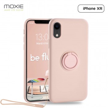 Moxie Coque iPhone XR [BeLoop®] - Coque Silicone Fine et Légère pour iPhone XR avec Ring Holder intégré - Intérieur Microfibre, 