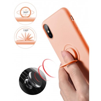 Moxie Coque iPhone X/XS [BeLoop®] - Coque Silicone Fine et Légère pour iPhone X/XS avec Ring Holder intégré - Intérieur Microfib