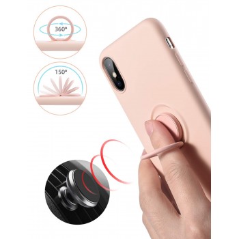Moxie Coque iPhone X/XS [BeLoop®] - Coque Silicone Fine et Légère pour iPhone X/XS avec Ring Holder intégré - Intérieur Microfib
