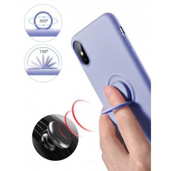 Moxie Coque iPhone X/XS [BeLoop®] - Coque Silicone Fine et Légère pour iPhone X/XS avec Ring Holder intégré - Intérieur Microfib