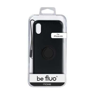 Moxie Coque iPhone X/XS [BeLoop®] - Coque Silicone Fine et Légère pour iPhone X/XS avec Ring Holder intégré - Intérieur Microfib