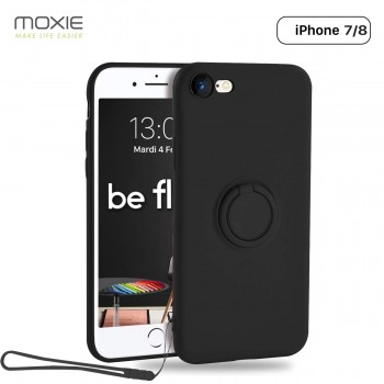 Moxie Coque iPhone 7/8/SE 2020 [BeLoop®] - Coque Silicone Fine et Légère pour iPhone 7/8/SE 2020 avec Ring Holder intégré - Inté