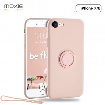 Moxie Coque iPhone 7/8/SE 2020 [BeLoop®] - Coque Silicone Fine et Légère pour iPhone 7/8/SE 2020 avec Ring Holder intégré - Inté