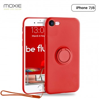 Moxie Coque iPhone 7/8/SE 2020 [BeLoop®] - Coque Silicone Fine et Légère pour iPhone 7/8/SE 2020 avec Ring Holder intégré - Inté