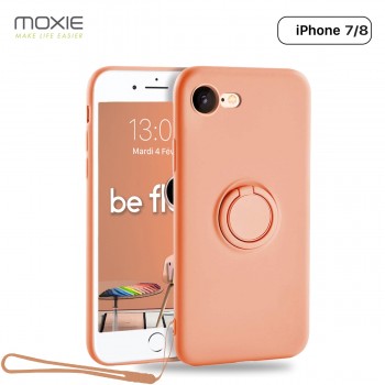 Moxie Coque iPhone 7/8/SE 2020 [BeLoop®] - Coque Silicone Fine et Légère pour iPhone 7/8/SE 2020 avec Ring Holder intégré - Inté