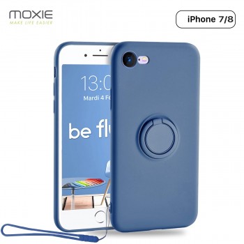 Moxie Coque iPhone 7/8/SE 2020 [BeLoop®] - Coque Silicone Fine et Légère pour iPhone 7/8/SE 2020 avec Ring Holder intégré - Inté