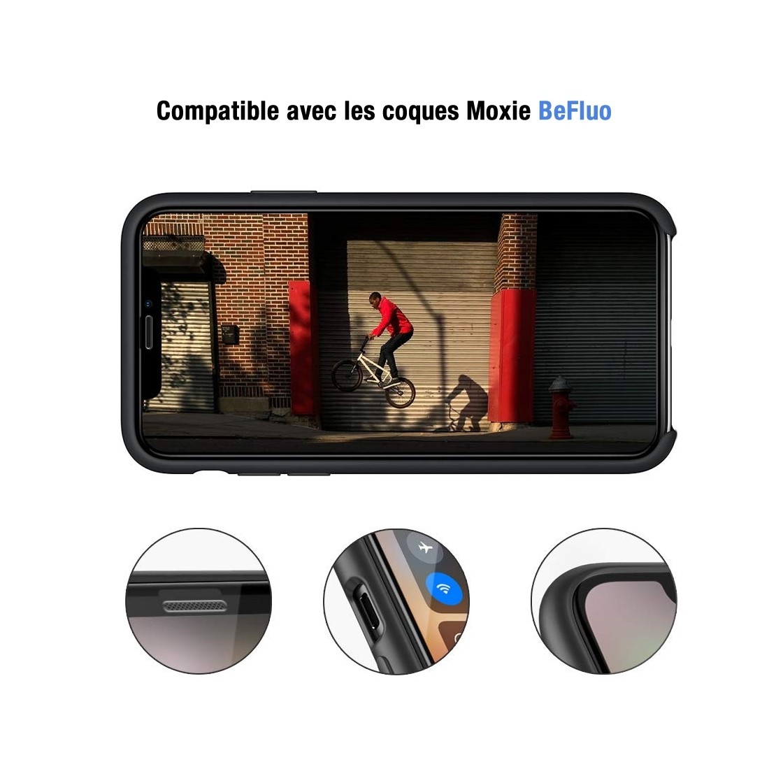 Moxie Verre Trempé iPhone X/XS 5.8" [Ultimate 3D+] Protection d'écran Complète en Verre Trempé 9H Ultra Clair, Anti-rayures et A