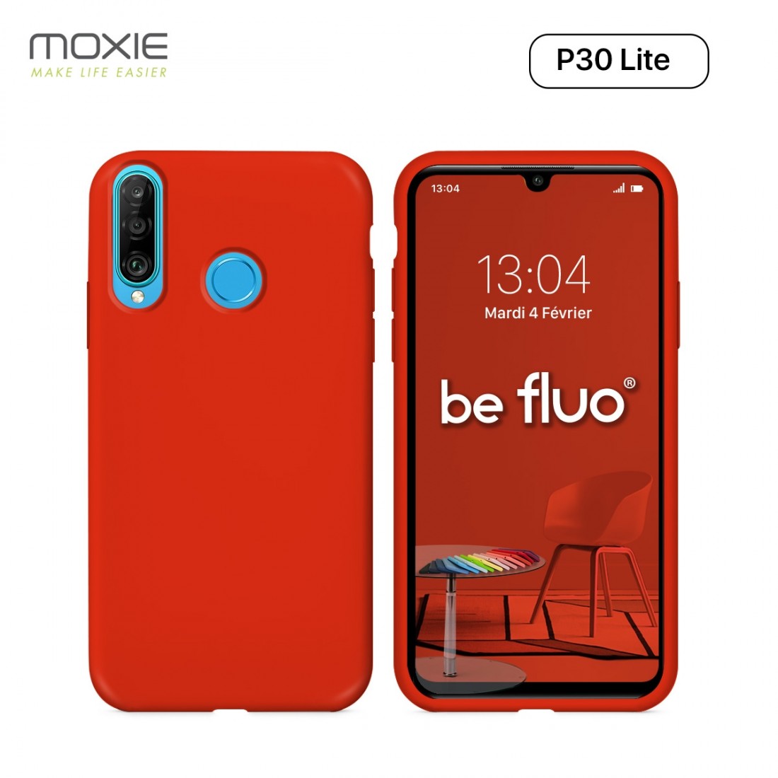 Moxie Coque Huawei P30 Lite [BeFluo] Coque Silicone Fine et Légère pour Huawei p30 Lite, Intérieur Microfibre, Coque Anti-chocs 