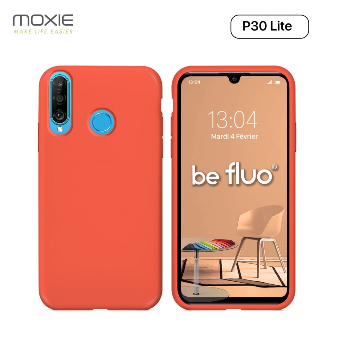 Moxie Coque Huawei P30 Lite [BeFluo] Coque Silicone Fine et Légère pour Huawei p30 Lite, Intérieur Microfibre, Coque Anti-chocs 