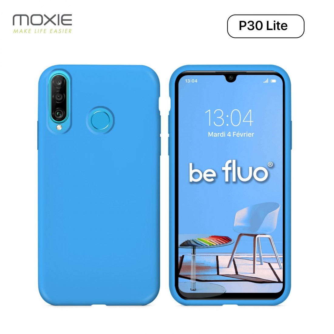 Moxie Coque Huawei P30 Lite [BeFluo] Coque Silicone Fine et Légère pour Huawei p30 Lite, Intérieur Microfibre, Coque Anti-chocs 
