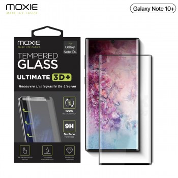 Moxie Verre Trempé Galaxy Note 10 Plus [Ultimate 3D+] Protection d'écran Complète en Verre Trempé 9H Ultra Clair, Anti-rayures e