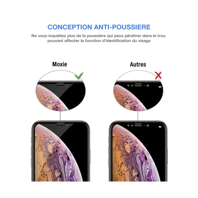 Moxie Verre Trempé iPhone 11 Pro 5.8" [Ultimate 3D+] Protection d'écran Complète en Verre Trempé 9H Ultra Clair, Anti-rayures et