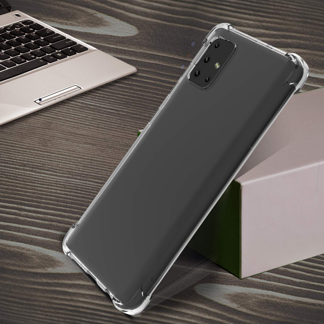 Moxie Coque Galaxy A51 [AIRBAG] Coque Bumper Renforcée pour Galaxy A51, Coque en Silicone Transparente Anti-Chocs et Anti-rayure
