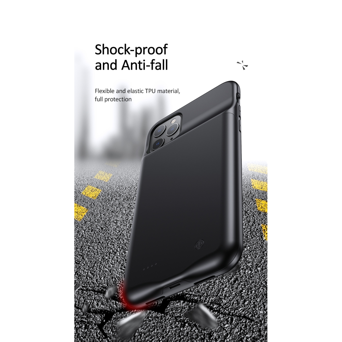 Usams Coque Batterie pour iPhone 11 Pro Max - US-CD112 -  Coque Batterie 4500mAh Fine et Légère, Ultra Sécurisée pour iPhone 11 