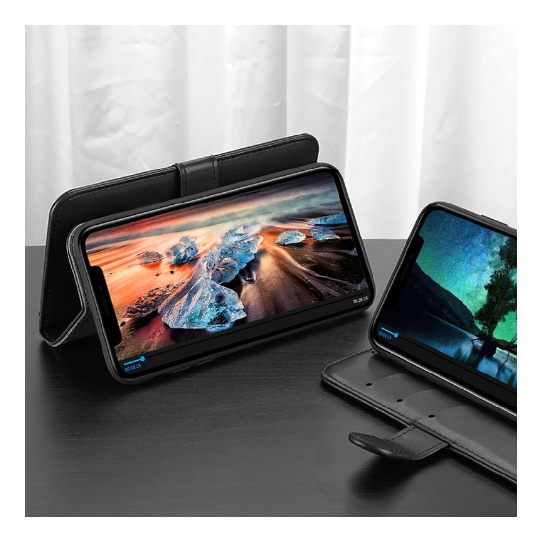 Etui portefeuille noir en simili cuir DUX DUCIS pour iPhone 11 Pro