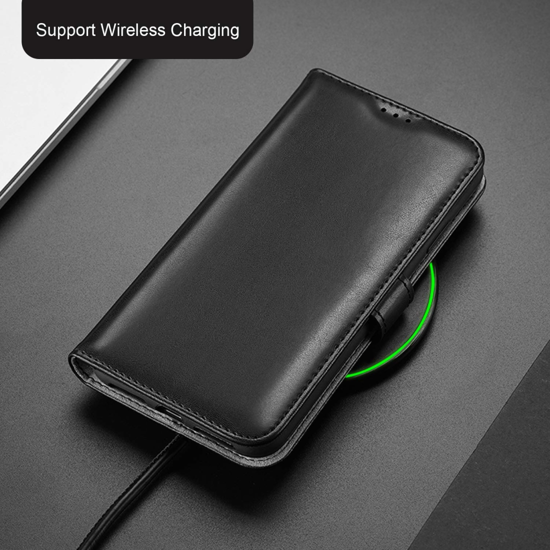 Etui portefeuille DUX Ducis en cuir PU avec porte-carte et fonction vidéo pour Galaxy S10 - NOIR