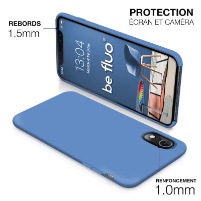 Moxie Coque iPhone XR [BeFluo] Coque Silicone Fine et Légère pour iPhone XR 6.1", Intérieur Microfibre, Coque Anti-chocs et Anti