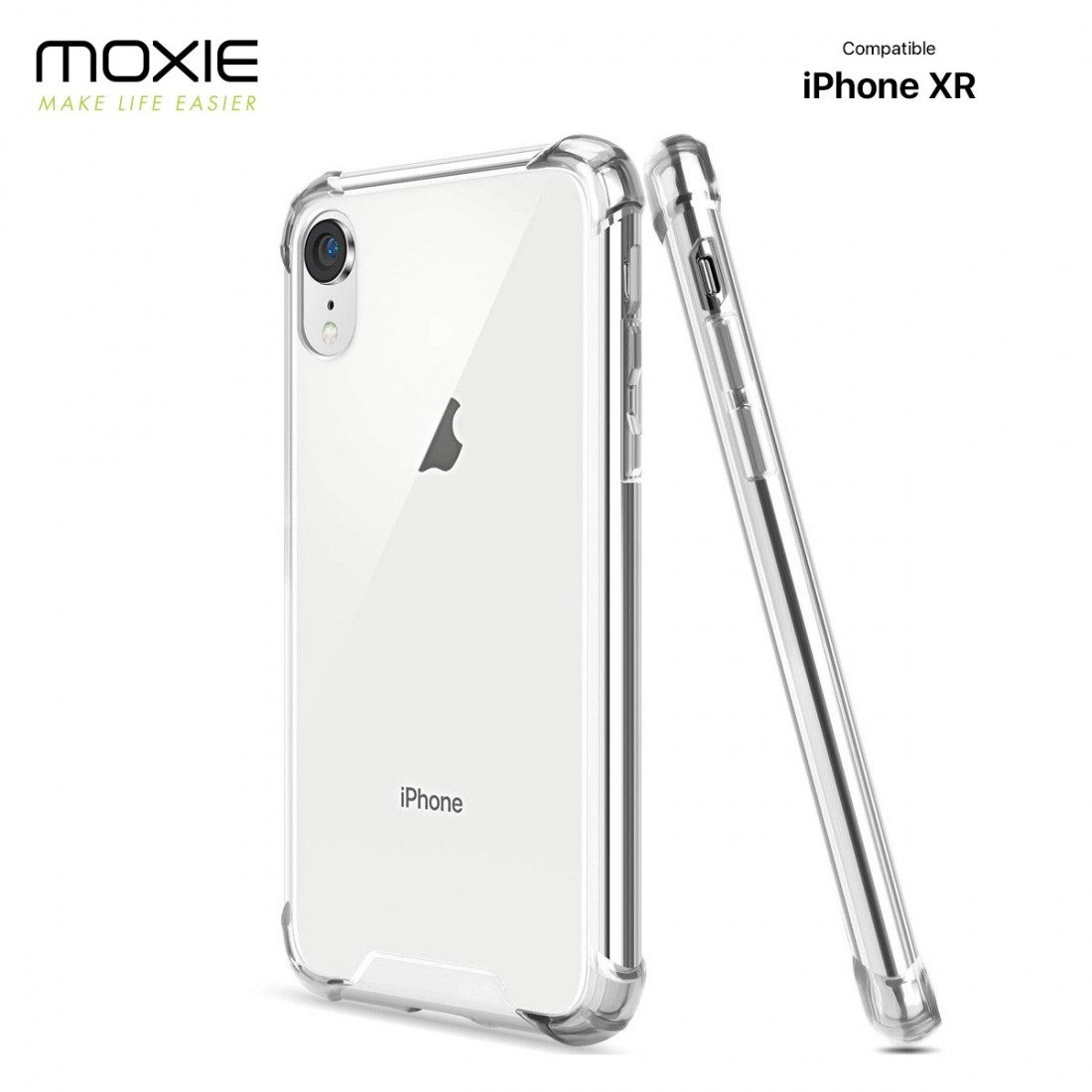Moxie Coque iPhone XR [AIRBAG] Coque Bumper Renforcée pour iPhone XR
, Coque en Silicone Transparente Anti-Chocs et Anti-rayures