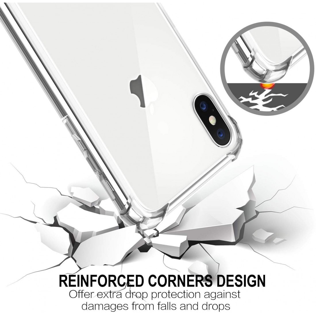 Moxie Coque iPhone XS Max [AIRBAG] Coque Bumper Renforcée pour iPhone XS Max
, Coque en Silicone Transparente Anti-Chocs et Anti