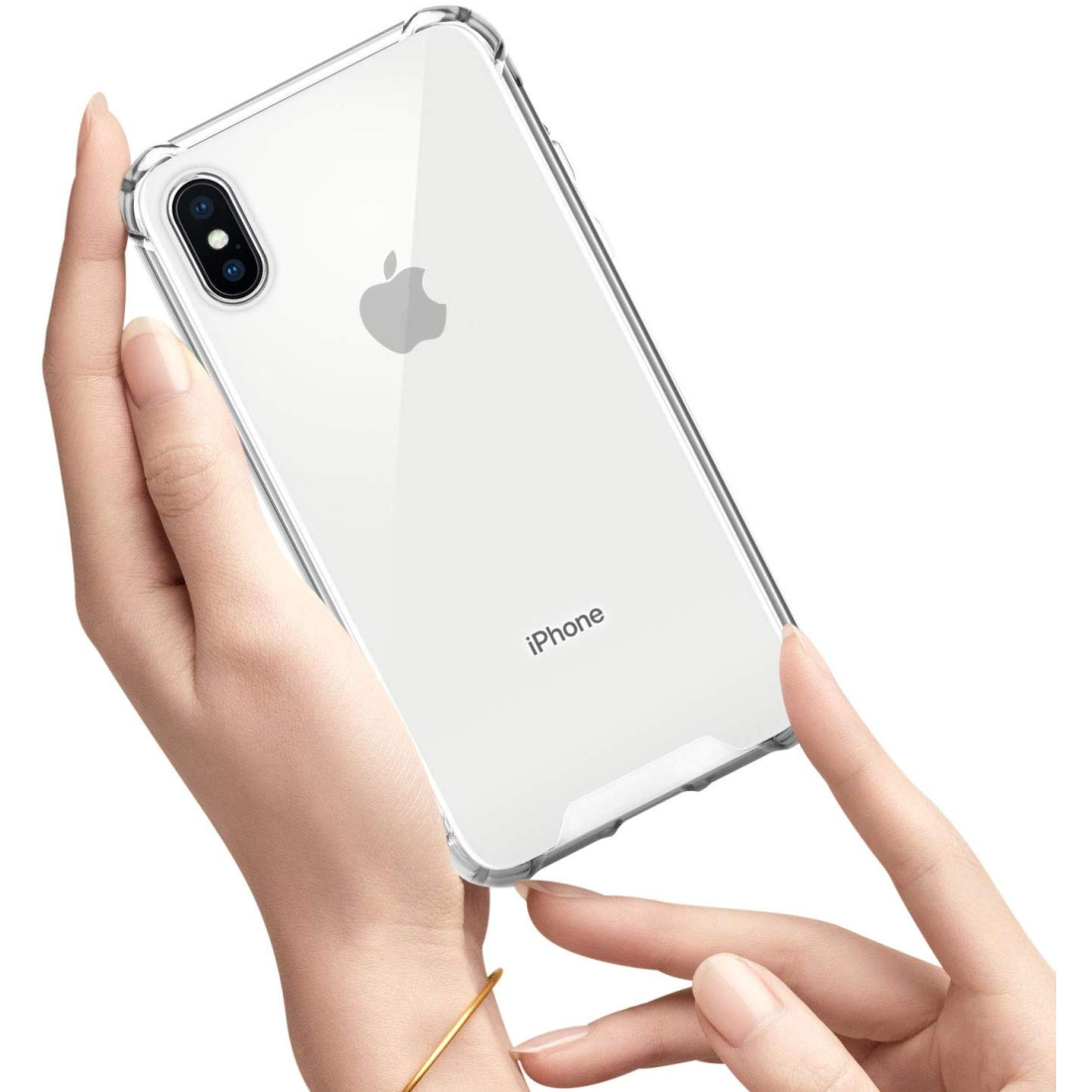 Moxie Coque iPhone X/XS [AIRBAG] Coque Bumper Renforcée pour iPhone XS
, Coque en Silicone Transparente Anti-Chocs et Anti-rayur