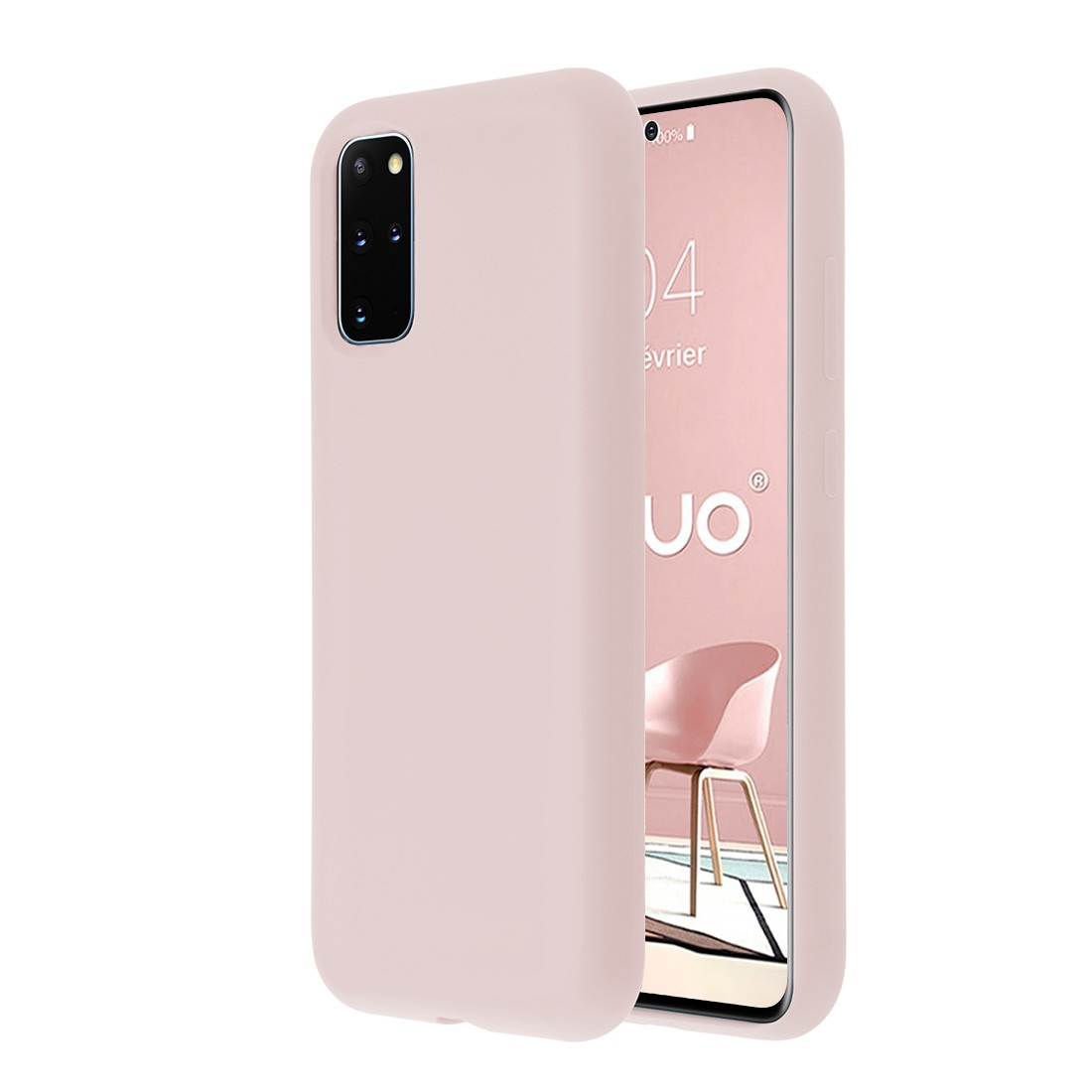 Coque Silicone Be Fluo Anti-chocs et Anti-rayures Intérieur Microfibre pour Galaxy S20+ - Rose Sable