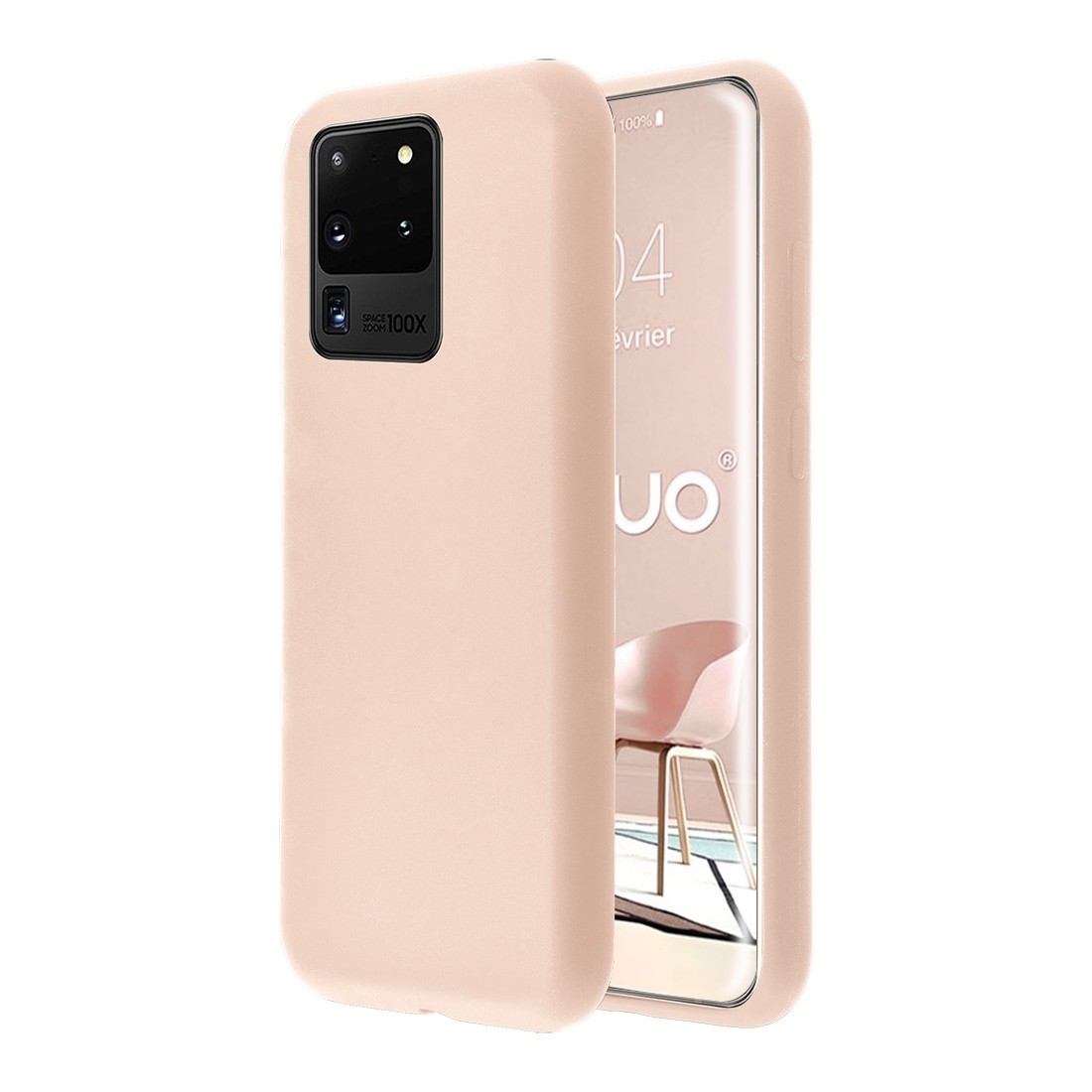 Coque Silicone Be Fluo Anti-chocs et Anti-rayures Intérieur Microfibre pour Galaxy S20 Ultra - Rose