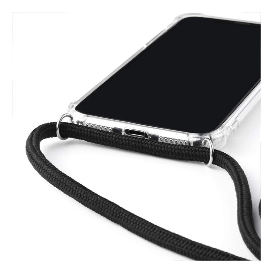 Moxie Coque renforcée transparente iPhone XR - Coque en TPU Anti-chocs avec bandoulière diametre 8mm - Misso Violet