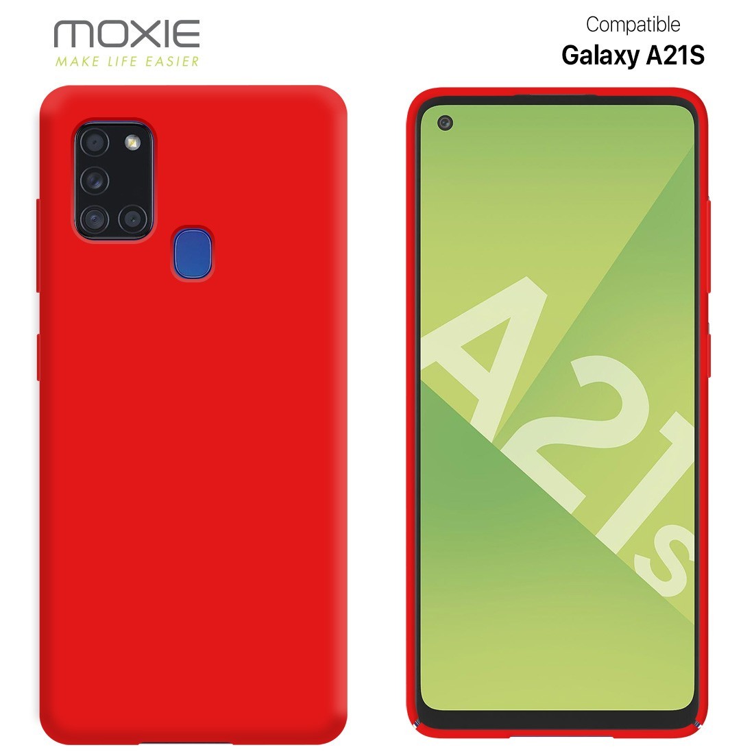 Coque Silicone Be Fluo Anti-chocs et Anti-rayures Intérieur Microfibre pour Galaxy A21S - Rouge
