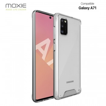 Moxie Coque renforcée transparente Samsung Galaxy A71 - Coque en TPU  et polycarbonate Anti-chocs avec boutons de couleur pour S