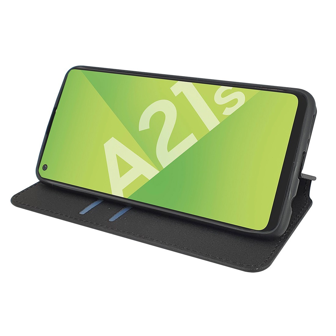 Etui portefeuille Moxie en cuir PU avec fonction vidéo pour Galaxy A21S  - NOIR