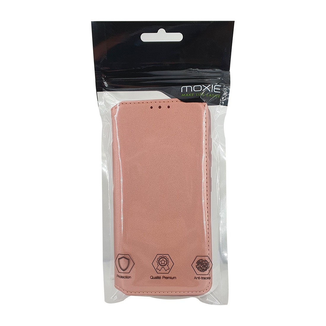 Etui portefeuille Moxie en cuir PU avec fonction vidéo pour Galaxy A41 - ROSE