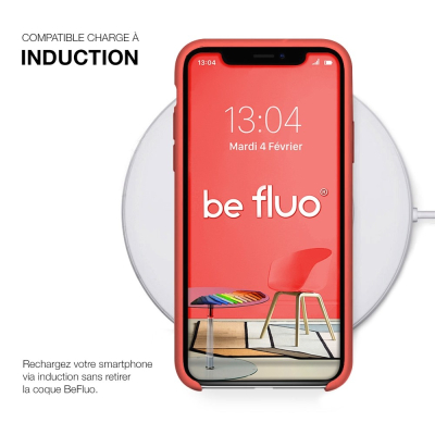 Moxie Coque silicone iPhone 12 / 12 Pro 6.1" [BeFluo] - Intérieur Microfibre, Coque Anti-chocs et Anti-rayures pour iPhone 12 / 