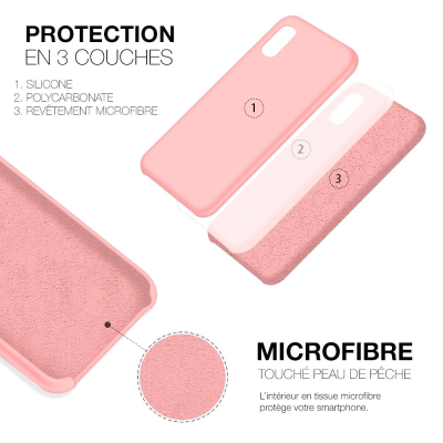 Moxie Coque silicone iPhone 12 / 12 Pro 6.1" [BeFluo] - Intérieur Microfibre, Coque Anti-chocs et Anti-rayures pour iPhone 12 / 