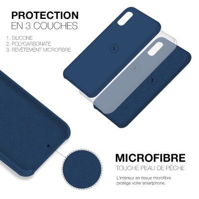 Moxie Coque silicone iPhone 12 / 12 Pro 6.1" [BeFluo] - Intérieur Microfibre, Coque Anti-chocs et Anti-rayures pour iPhone 12 / 