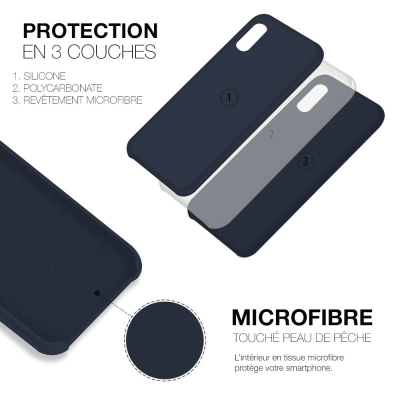 Moxie Coque silicone iPhone 12 / 12 Pro 6.1" [BeFluo] - Intérieur Microfibre, Coque Anti-chocs et Anti-rayures pour iPhone 12 / 