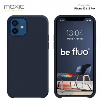 Moxie Coque silicone iPhone 12 / 12 Pro 6.1" [BeFluo] - Intérieur Microfibre, Coque Anti-chocs et Anti-rayures pour iPhone 12 / 