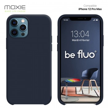 Moxie Coque silicone iPhone 12 Pro Max 6.7" [BeFluo] - Intérieur Microfibre, Coque Anti-chocs et Anti-rayures pour iPhone 12 Pro