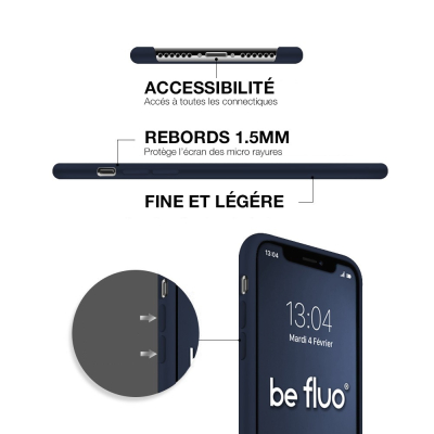 Moxie Coque silicone iPhone 12 Pro Max 6.7" [BeFluo] - Intérieur Microfibre, Coque Anti-chocs et Anti-rayures pour iPhone 12 Pro