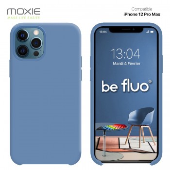 Moxie Coque silicone iPhone 12 Pro Max 6.7" [BeFluo] - Intérieur Microfibre, Coque Anti-chocs et Anti-rayures pour iPhone 12 Pro