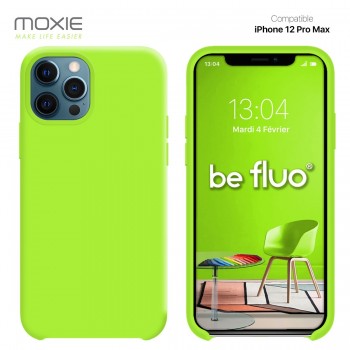 Moxie Coque silicone iPhone 12 Pro Max 6.7" [BeFluo] - Intérieur Microfibre, Coque Anti-chocs et Anti-rayures pour iPhone 12 Pro