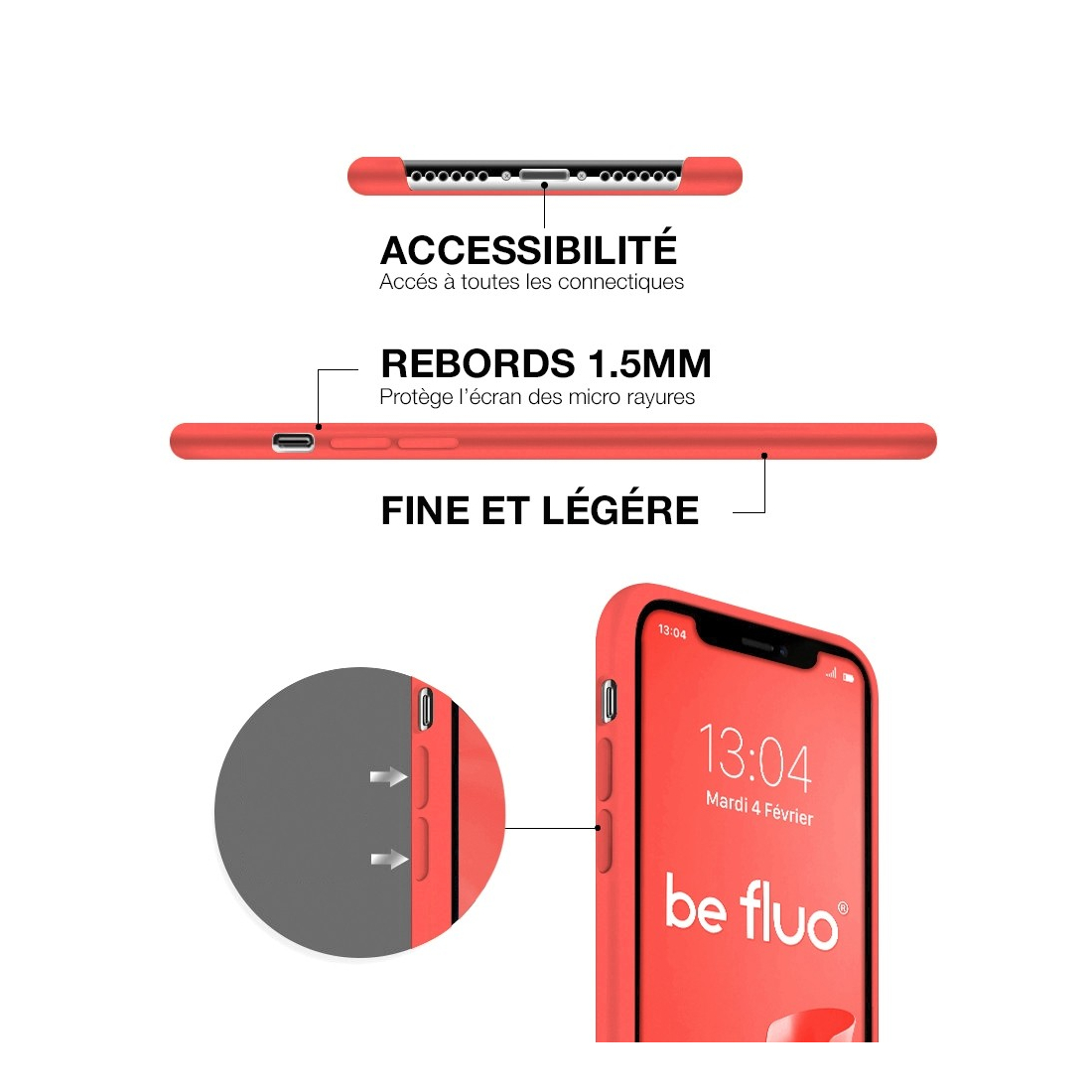 Moxie Coque silicone iPhone 12 Pro Max 6.7" [BeFluo] - Intérieur Microfibre, Coque Anti-chocs et Anti-rayures pour iPhone 12 Pro