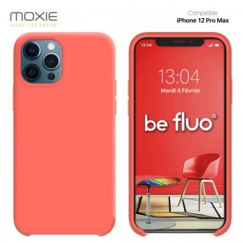 Moxie Coque silicone iPhone 12 Pro Max 6.7" [BeFluo] - Intérieur Microfibre, Coque Anti-chocs et Anti-rayures pour iPhone 12 Pro
