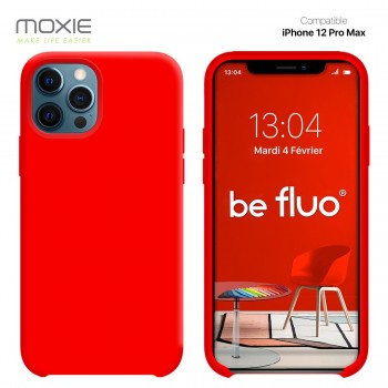 Moxie Coque silicone iPhone 12 Pro Max 6.7" [BeFluo] - Intérieur Microfibre, Coque Anti-chocs et Anti-rayures pour iPhone 12 Pro