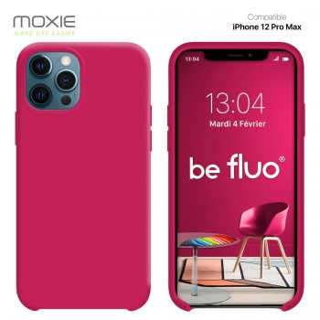 Moxie Coque silicone iPhone 12 Pro Max 6.7" [BeFluo] - Intérieur Microfibre, Coque Anti-chocs et Anti-rayures pour iPhone 12 Pro