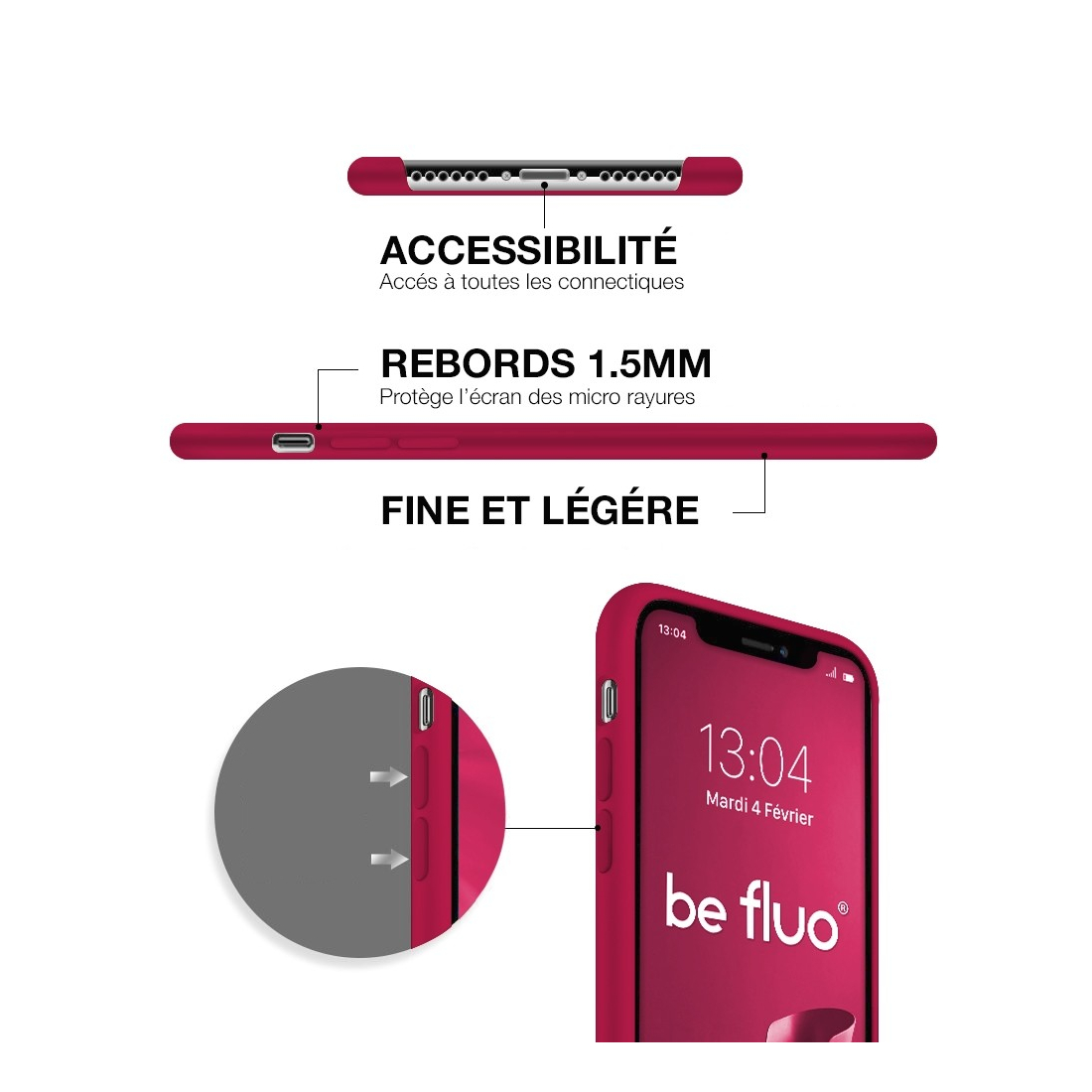 Moxie Coque silicone iPhone 12 Pro Max 6.7" [BeFluo] - Intérieur Microfibre, Coque Anti-chocs et Anti-rayures pour iPhone 12 Pro