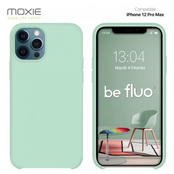 Moxie Coque silicone iPhone 12 Pro Max 6.7" [BeFluo] - Intérieur Microfibre, Coque Anti-chocs et Anti-rayures pour iPhone 12 Pro