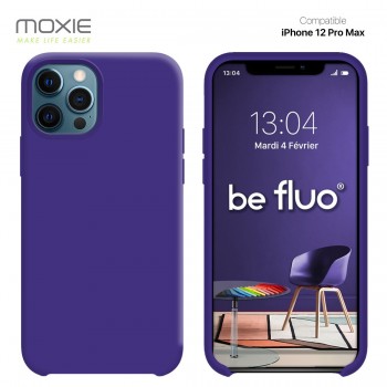 Moxie Coque silicone iPhone 12 Pro Max 6.7" [BeFluo] - Intérieur Microfibre, Coque Anti-chocs et Anti-rayures pour iPhone 12 Pro