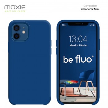 Moxie Coque silicone iPhone 12 mini 5.4" [BeFluo] - Intérieur Microfibre, Coque Anti-chocs et Anti-rayures pour iPhone 12 Mini 5