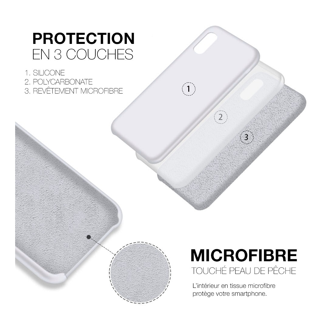 Moxie Coque silicone iPhone 12 mini 5.4" [BeFluo] - Intérieur Microfibre, Coque Anti-chocs et Anti-rayures pour iPhone 12 Mini 5